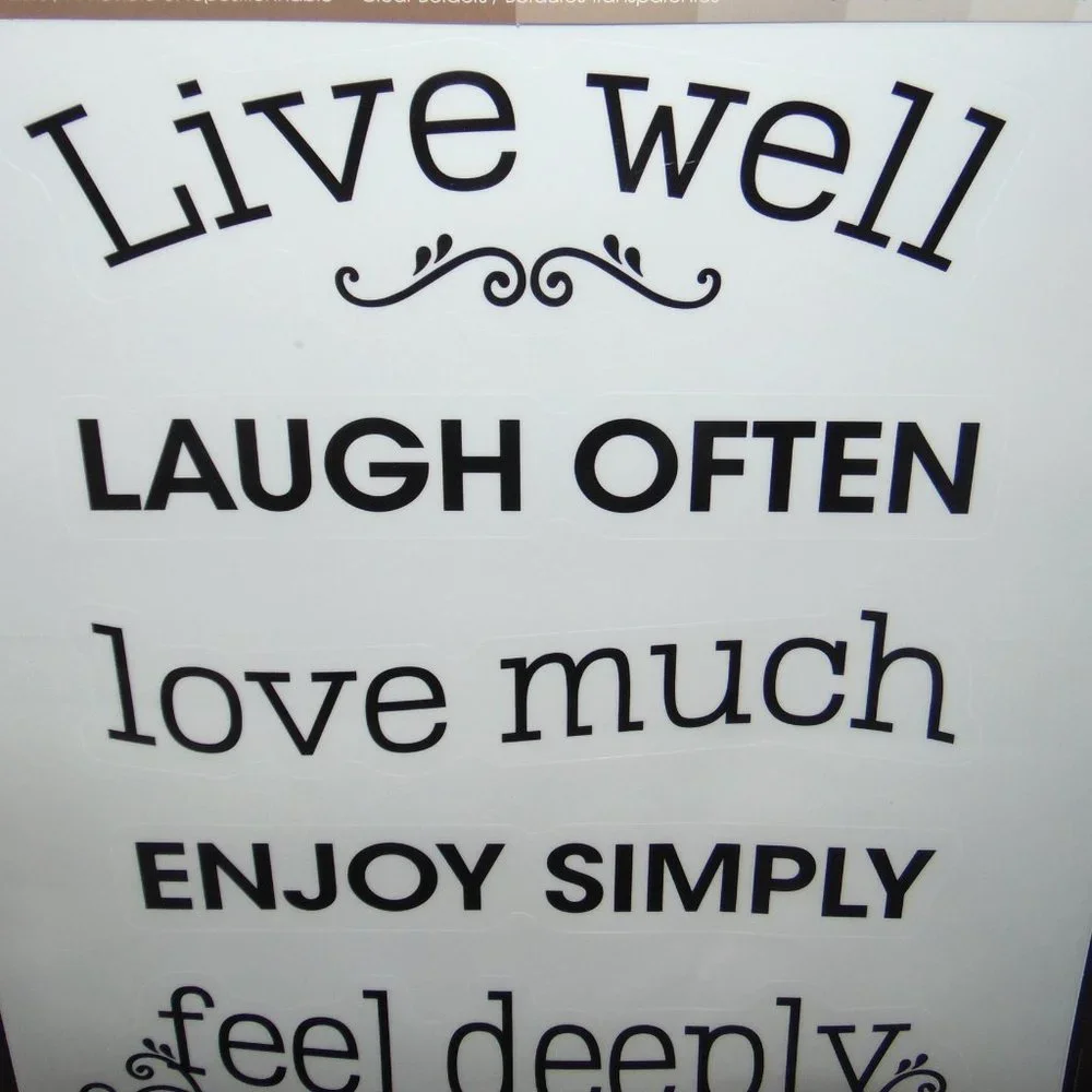 Wall Art Live Laugh Love Vinyl Reusable Black Block Letters Indoors Outdoors